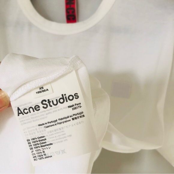 Acne Studios woman white Face-patch cotton jersey T-shirt - Picture 3 of 8